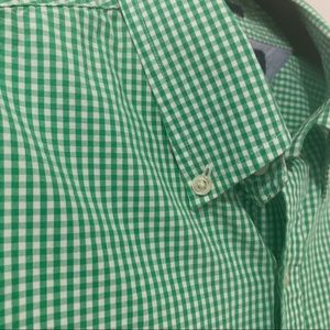 Tommy Hilfiger Green Gingham Button Down Shirt